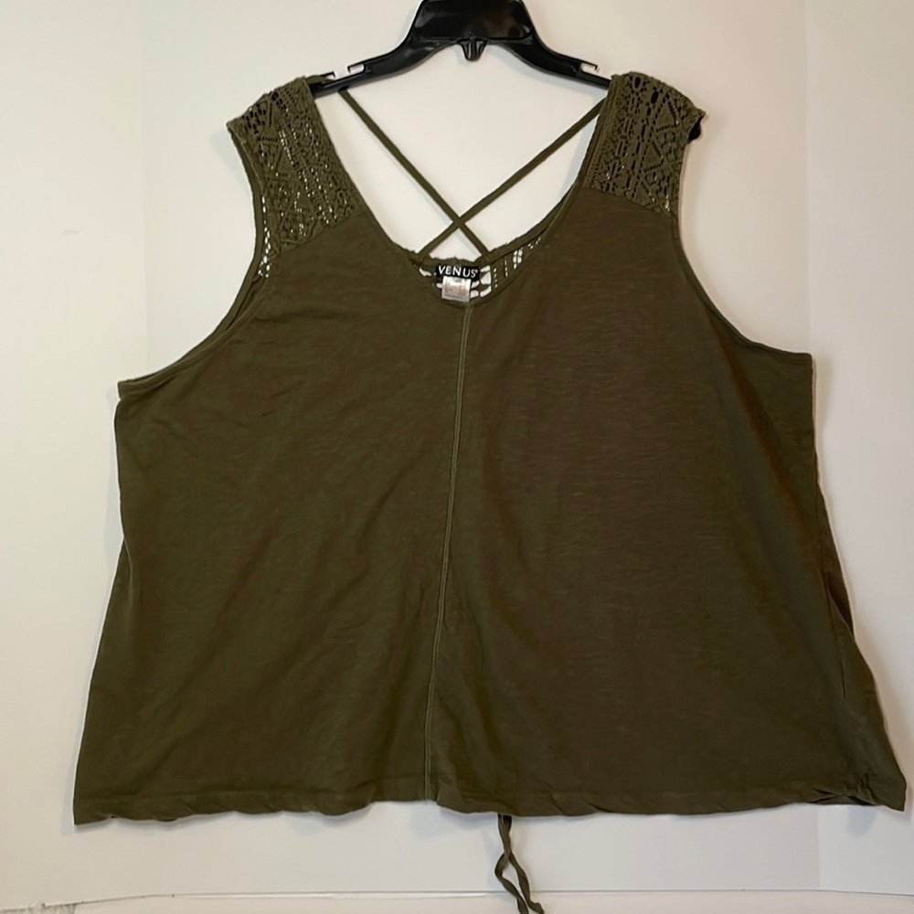 Venus Women's  3X Tank   Boho  Tie - up back